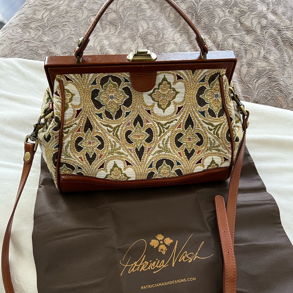 Patricia Nash Tapestry Satchel Handbag